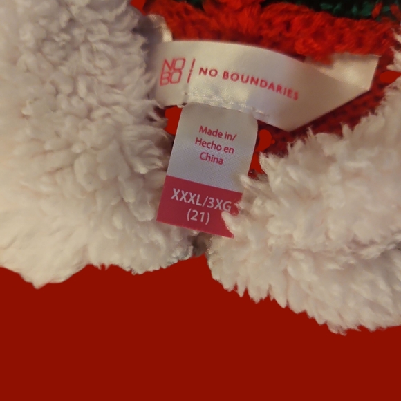 No Boundaries Ugly Christmas Sweater Hooded Just Chillin - Picture 2 of 3